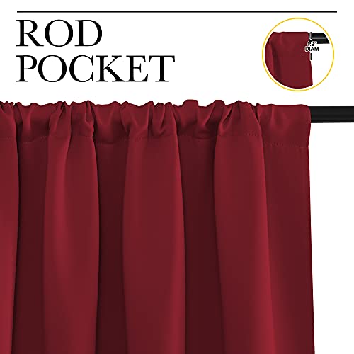 30 inch Curtains for Small Windows (Burgundy Red / 29"W x 30"L (Pack of 2))