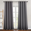 Bedroom Blackout Curtains 90 inch Length (Grey / 46"W x 90"L (Pack of 2))