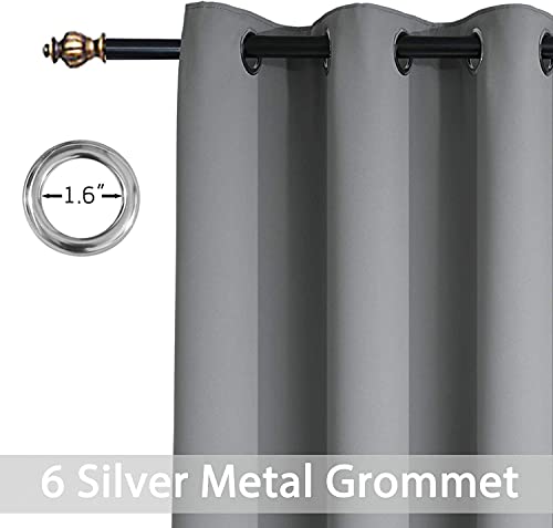 Grey Room Darkening Curtains 42x63 inch Gray Grommet (Grey / 42"W x 63"L (Pack of 2))