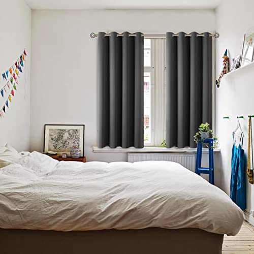 Blackout Curtains (Dark Grey / 52"W x 45"L (Pack of 2))