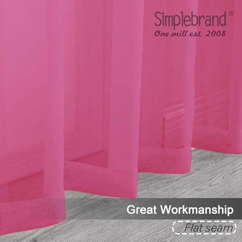 Hot Pink Sheer Curtains 96 Inches Long (Hot Pink / 42"W x 96"L (Pack of 2))