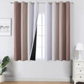 Taupe and Greyish White Ombre Blackout Curtains for Bedroom 54 Inches Long (Taupe and Greyish White / 52"W x 54"L (Pack of 2))