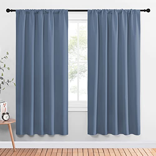 Living Room Curtains (Stone Blue / 52"W x 72"L (Pack of 2))