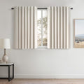Short Linen Blackout Curtain Tiers 48 Inches Long 2 Panels Set Ivory Birch Thick Linen Texture Curtain Drapes for Small Window Heat Blocking Thermal Insulated Kitchen Bathroom Basement loft (Birch / 52"W x 48"L (Pack of 2))
