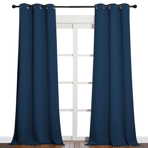 Patio Glass Door Blackout Curtains 1 Pair 42 x 90 (Moroccan Blue / 42"W x 90"L (Pack of 2))