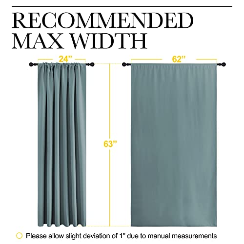 Greyish Blue Blackout Curtains Panels for Window (Greyish Blue / 62"W x 63"L (Pack of 2))