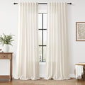 Modern Linen Curtains for Living Room 120 Inches Long Light Filtering Semi Sheer Curtain Back Tab Neutral Luxury Modern Farmhouse Decor Floor to Ceiling High Window for Bedroom 52x120 (52"W x 120"L (Pack of 2) / Modern Linen)