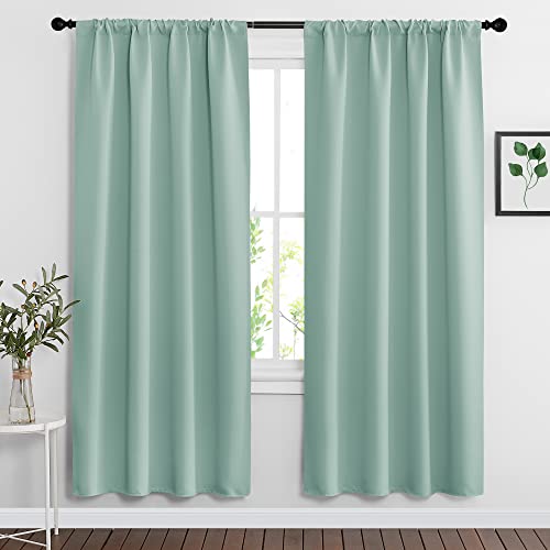 Blackout Curtains for Bedroom Living Room Nursery 72 inches Long (Aqua / 42"W x 72"L (Pack of 2))