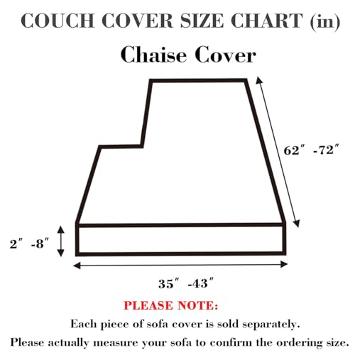 Sofa Covers Couch Covers for Sofa Pet Friendly Couch Cushion Covers Universal Sofa Covers Washable Stretch Slipcovers for Sectional Sofa (Texture Light Coffee / Chaise Cover)