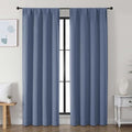Ava Denim Blackout Curtains for Bedroom (Denim / 40"W x 78"L (Pack of 2))