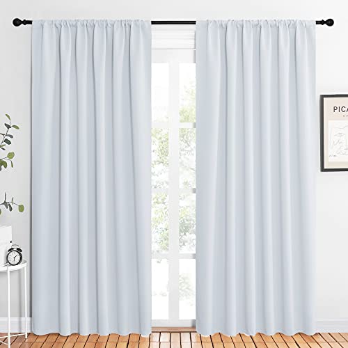 Bedroom Window Curtain Panels (Greyish White / 62"W x 84"L (Pack of 2))