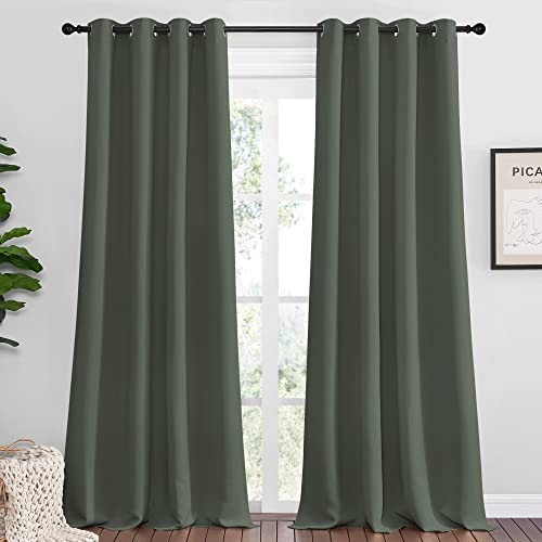 Grommet Top Blackout Curtains 1 Pair 55 x 102 (Dark Mallard / 55"W x 102"L (Pack of 2))