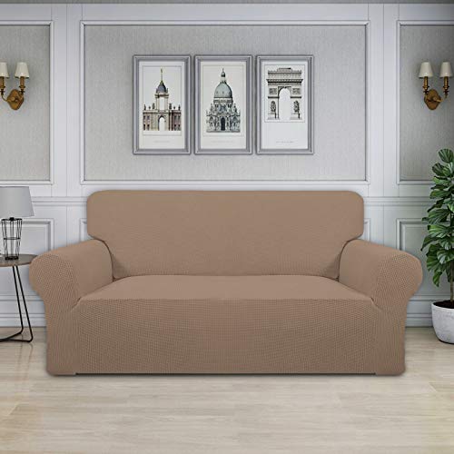Stretch Oversized Loveseat Couch Covers Washable Camel (Medium-XL Loveseat / Camel)