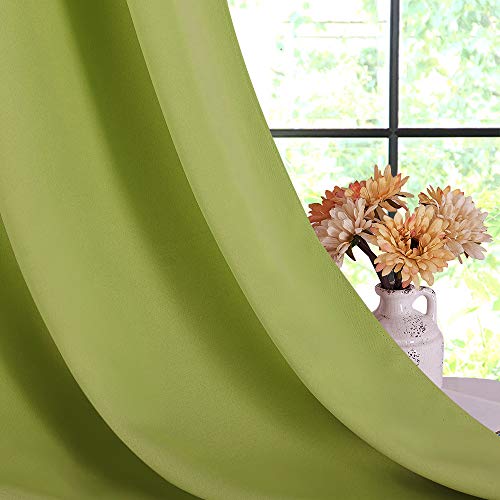 Blackout Curtain Panels for Bedroom (Fresh Green / 42"W x 40"L (Pack of 2))