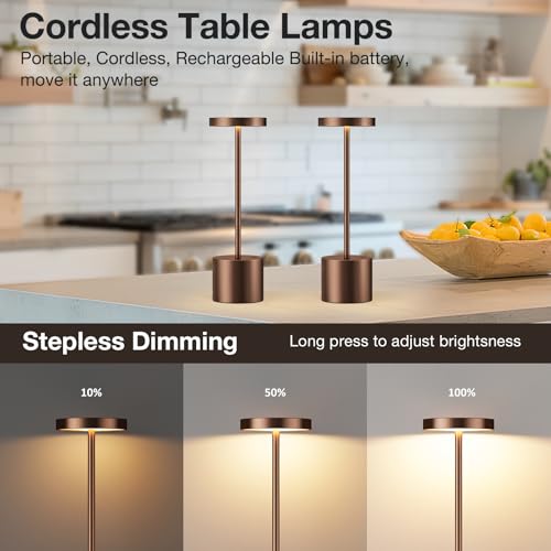 Brown Cordless Lamp Set (Brown / 2 Pack)