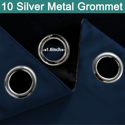 Navy Blue Blackout Patio Door Curtain Panels W70 x L84 (70"W x 84"L (Pack of 1) / Navy Blue)