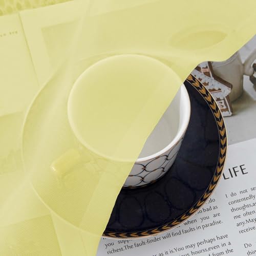 Sheer Curtains 84 Inches Long 2 Panels Set (Lemon / 42"W x 84"L (Pack of 2))