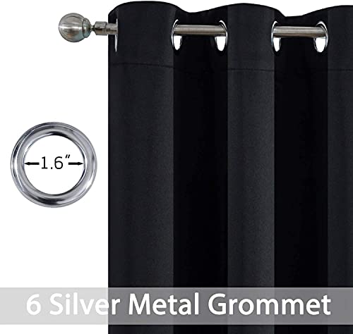 Room Darkening Curtains 42x63 inch Length Black (Black / 42"W x 63"L (Pack of 2))