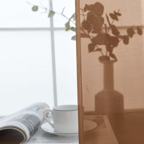 Sheer Voile Window Treatment Rod Pocket Curtain Panels for Kitchen Bedroom Living Room Drapes Sunlight Filtering Privacy Semi Home Decor Assorted (Brown / 52"W x 72"L (Pack of 2))