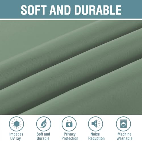 Blackout Curtain for Bedroom Thermal Insulated Window Treatment Curtain 54 inch Length Energy Saving Solid Grommet Top Blackout Drape (52"W x 54"L (Pack of 1) / Green Bay)