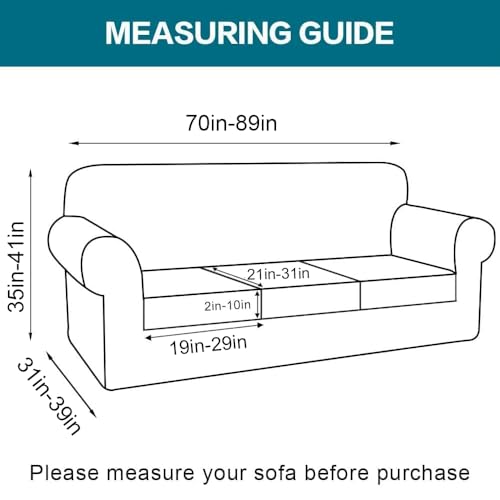 4 Piece Sofa Covers for 3 Cushion Couch Sofa Slipcover Soft Couch Cover for Dogs (Sofa (3 Cushion) / Cream)