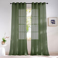 Voile Sheer Forest Green Christmas Curtains (Forest Green / 54"W x 84"L (Pack of 2))