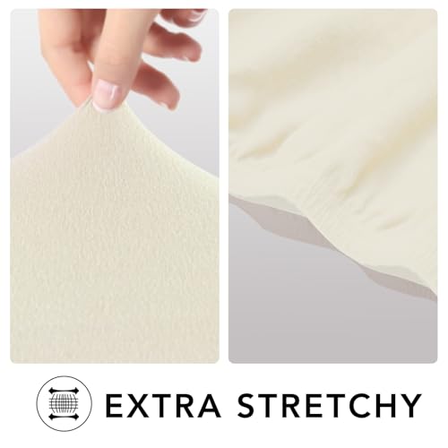 Stretch Oversized Loveseat Covers Couch Covers for Sofa Ivory (Medium-XL Oversized Loveseat / Ivory)