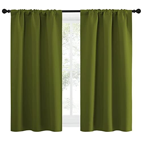 Kitchen Curtains (Olive / 34"W x 54"L (Pack of 2))