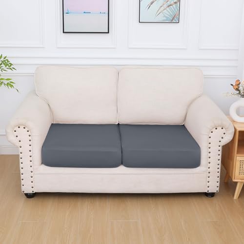 Milk Silk Couch Cushion Covers (Dark Grey / Seat Cover 2 Pack)