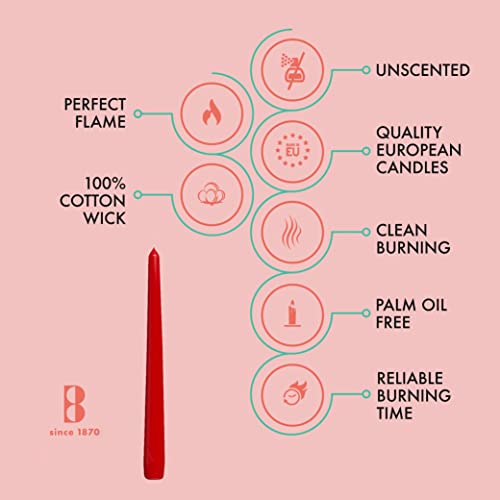 10 Count Unscented 10 Inch Red Household Taper Candles (Red / 10 Count)