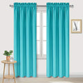 Blackout Curtains for Bedroom Living Room 38 x 84 Inch Long Turquoise (Turquoise / 38"W x 84"L (Pack of 2))