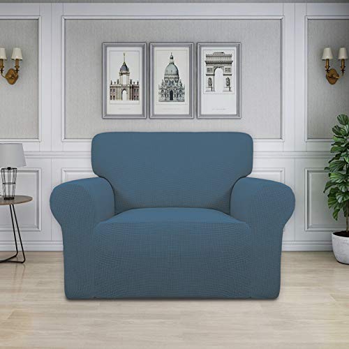 Stretch Oversized Chair Slipcover with Arm Washable Bluestone (Small-XL Chair / Bluestone)
