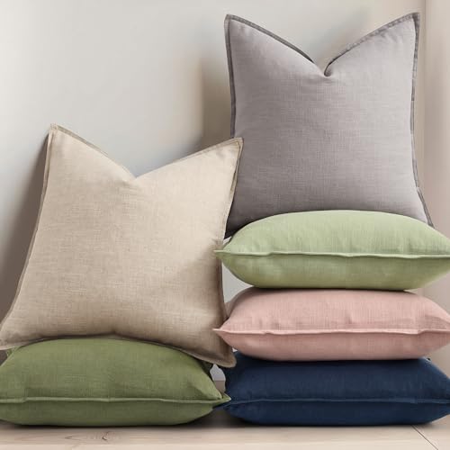 Fall Light Grey Linen Throw Pillow Covers 12x20 Set of 2 (Light Grey / 20" x 12" (Pack of 2))