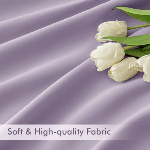 Lilac Back Tab Blackout Curtains 52x72 Inches Long 2 Panels Set (Lilac / 52"W x 72"L (Pack of 2))