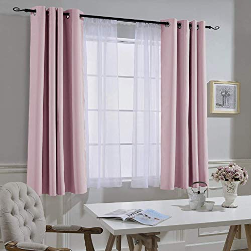 Blackout Curtains for Girls Room (Baby Pink / 52"W x 63"L (Pack of 2))