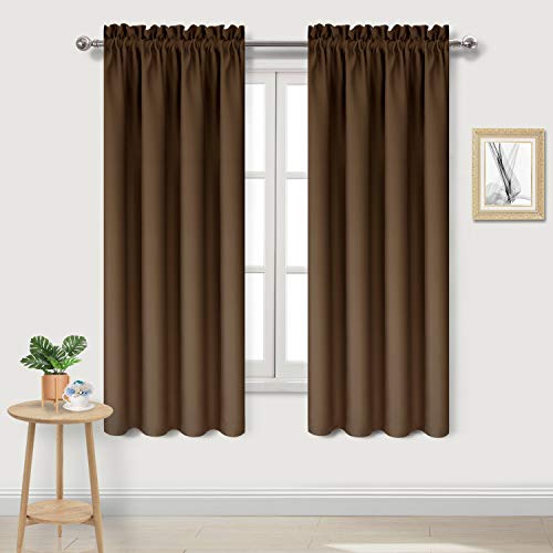 Blackout Curtains for Bedroom Living Room 38 x 72 Inch Long Brown (Brown / 38"W x 72"L (Pack of 2))