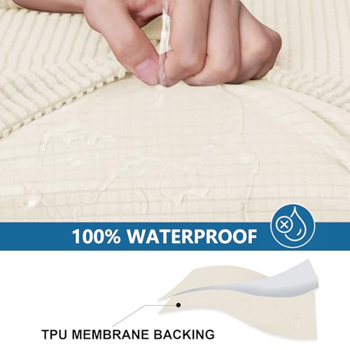 Waterproof Couch Cushion Covers for Pets (Light Beige / 3PCS)