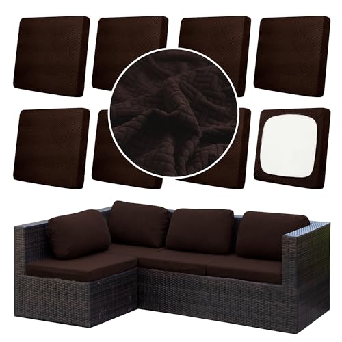8Pcs Outdoor Cushion Covers (Coffee Color / 8PCS)