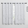 Greyish White Room Darkening Print Curtain Panels (1 - Greyish White / 52"W x 63"L (Pack of 2))
