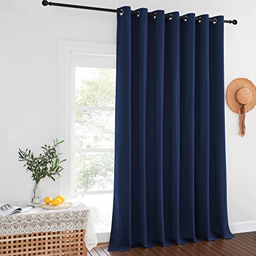 Wide Sliding Door Curtains (Navy / 100"W x 108"L (Pack of 1))