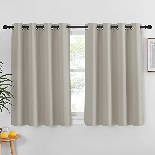 Short Blackout Curtain for Bedroom (Natural / 52"W x 54"L (Pack of 1))