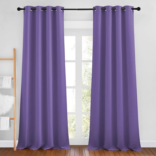 Blackout Curtains 90 inch Length (Lilac Purple / 46"W x 90"L (Pack of 2))
