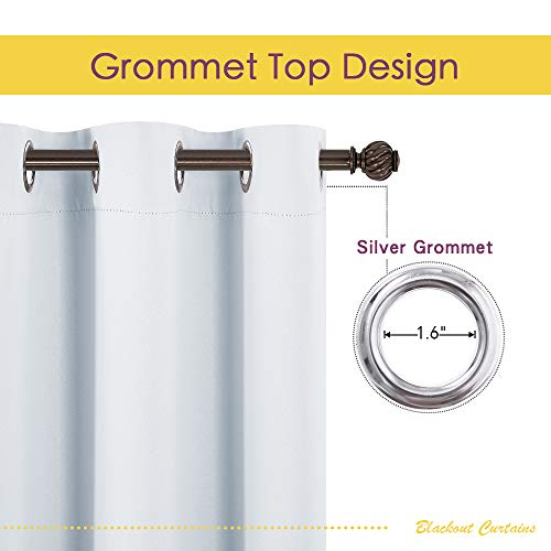 Room Darkening Window Curtain Panels (Greyish White / 42"W x 72"L (Pack of 2))