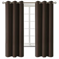 Brown Blackout Curtains for Bedroom 63 Inch Long (Brown / 42"W x 63"L (Pack of 2))