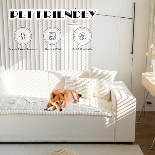 Couch Cover for Dogs Washable Non (White / 27.6X70.9)