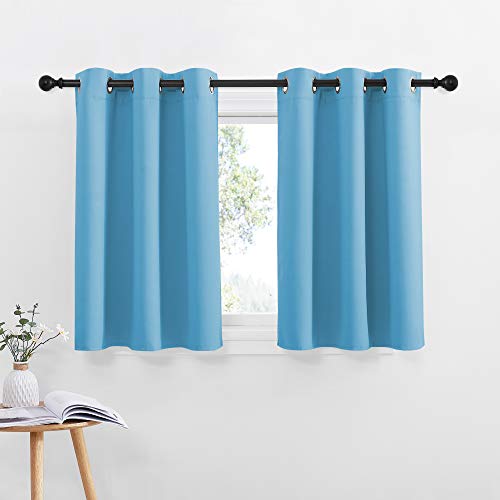 Thermal Insulated Blackout Window Curtains (Teal Blue / 42"W x 36"L (Pack of 2))