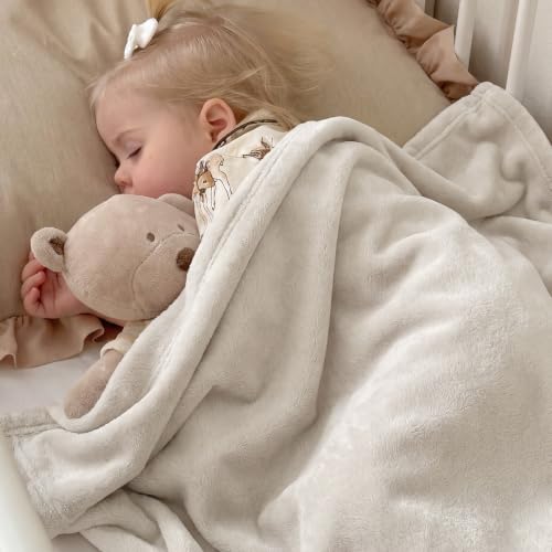 GentleSoft Fleece Throw XL Blanket Linen Beige (06 - Linen Beige / Throw XL (50" X 70"))