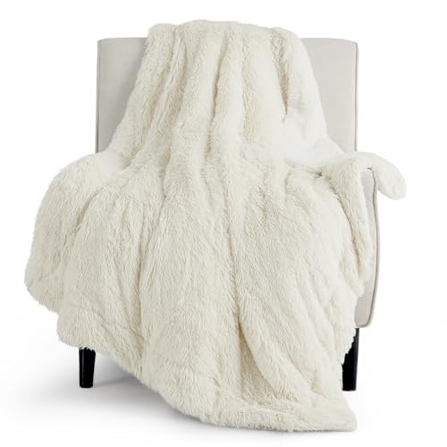Faux Fur Fluffy Sherpa Throw Blanket Couch Twin Cream 60"x80" (02- Cream / Twin (60" X 80"))