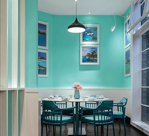 236.2''x17.7''Mint Green Peel and Stick Wallpaper Contact Paper Modern Self Adhesive Wall Paper Removable Textured Solid Color Shelf Cabinet Vinyl Roll (Mint Green / 236.2" x 17.7")
