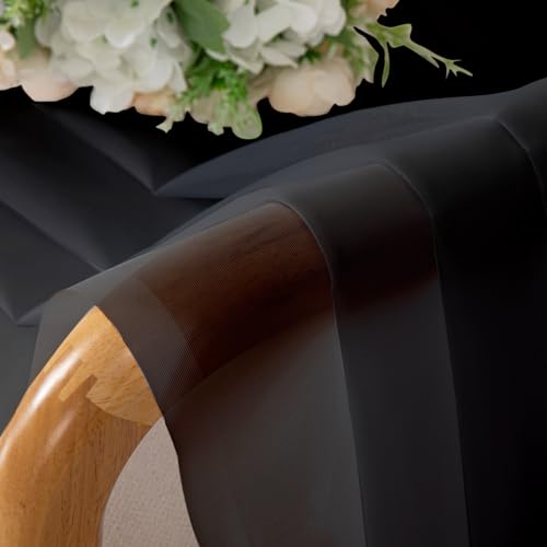 2 Pack Basic Black Sheer Curtain Drapes for Living Room 84 Inch Length 2 Panels (59"W x 84"L (Pack of 2) / Black)